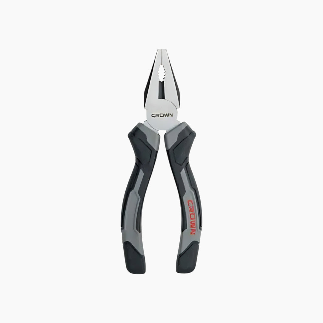 Crown 6-inch heavy-duty combination pliers with black polished finish