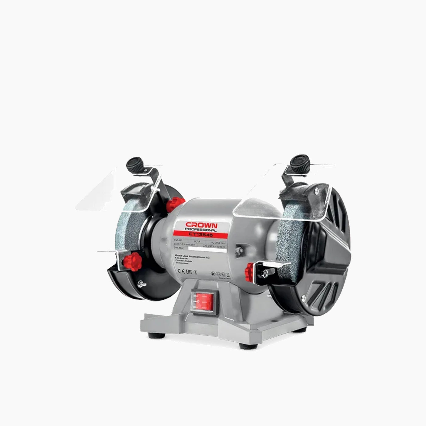 Crown 170W 5-inch bench grinder with dual 125mm wheels