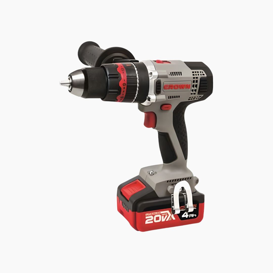 Crown 20V Cordless Brushless Drill with Two 4Ah Batteries