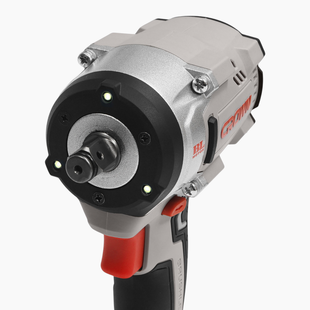 Crown Cordless Brushless Impact Wrench - 20V, 1/2" (12.7mm), 550Nm, 0–1800 / 2300 / 2800 RPM, 4Ah, with Batteries &amp; Charger