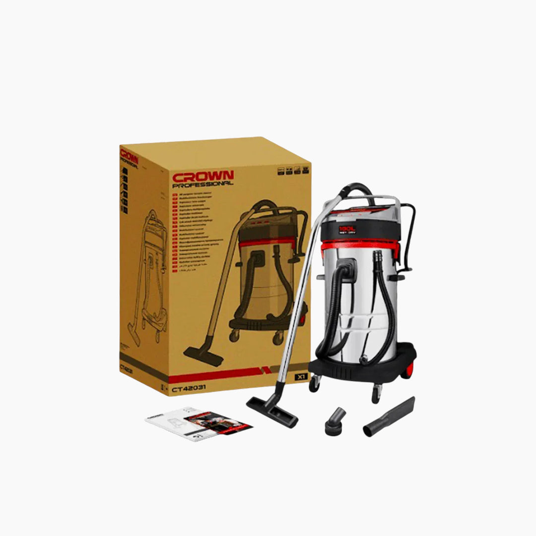 Crown 100L 3000W Wet and Dry Industrial Vacuum Cleaner