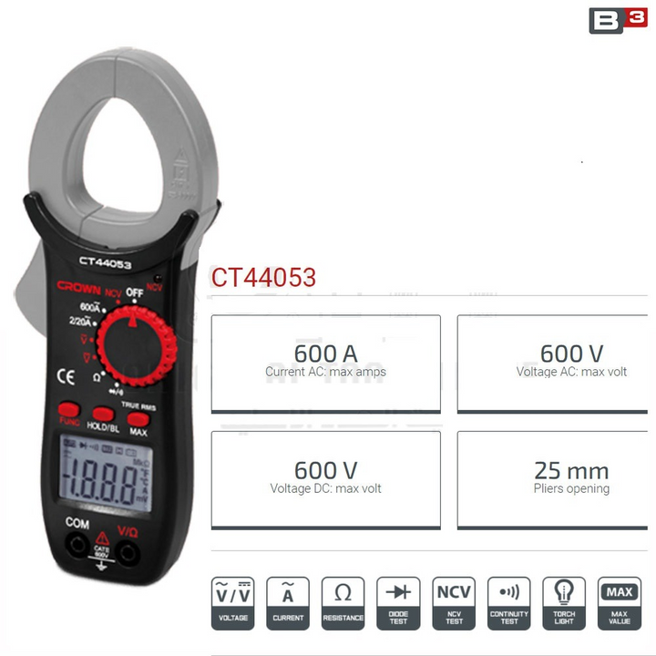 Crown Digital Clamp Meter 600V