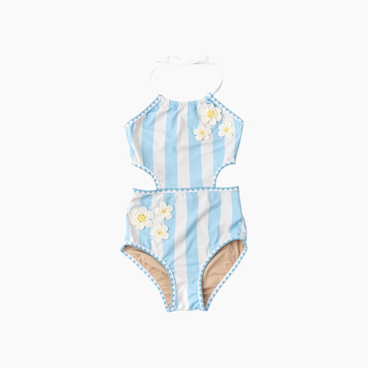 Shade Critters Cabana Daisy Crochet Halter Swimsuit
