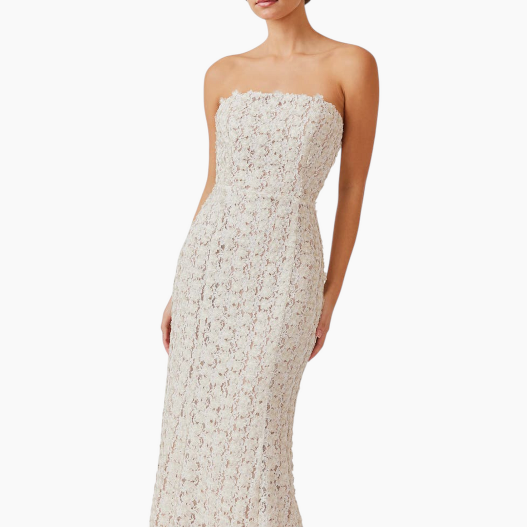 Elliatt Cali Strapless Lace Midi Dress
