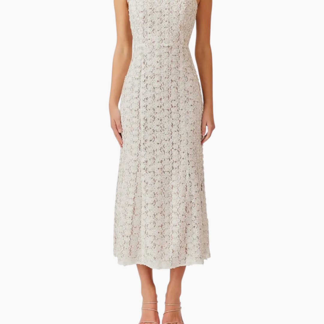 Elliatt Cali Strapless Lace Midi Dress