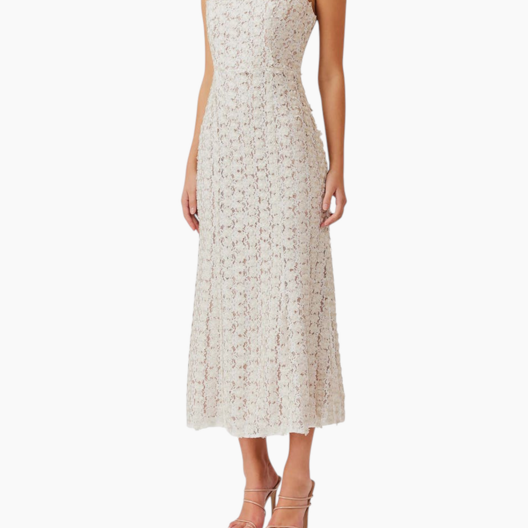 Elliatt Cali Strapless Lace Midi Dress