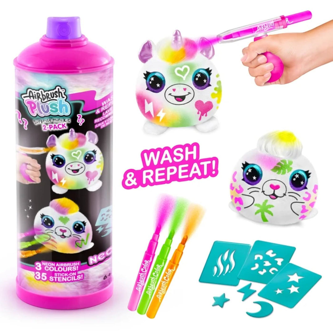 Canal Toys Airbrush Plush Neon Mini Mystery 2Pack - HUNA