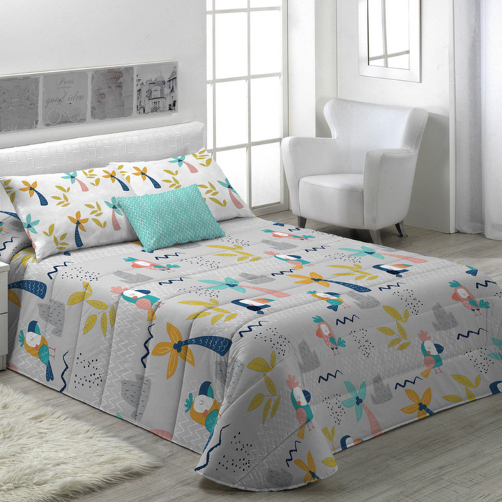 Canete Aloha 4-Piece Single &amp; a Half Duvet Set - Grey