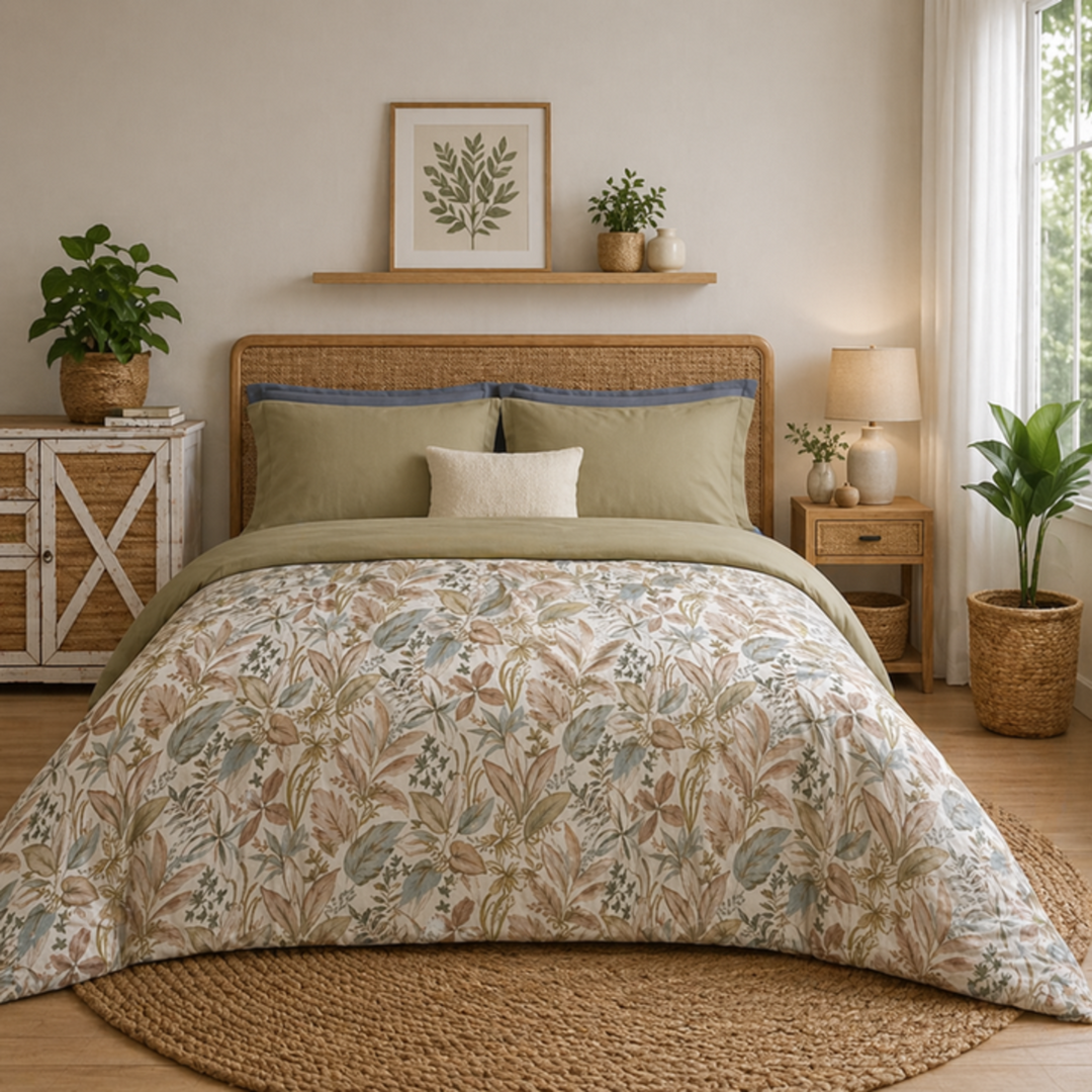 Canete Lasy 4-Piece King Duvet Cover Set - Beige