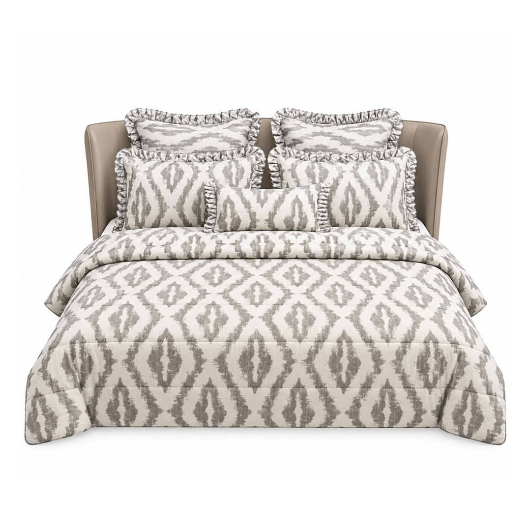 Canete Sulu 6-Piece King Duvet Set - Charcoal