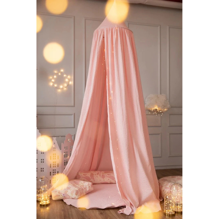 Wigiwama Canopy Pink With Gold Dots