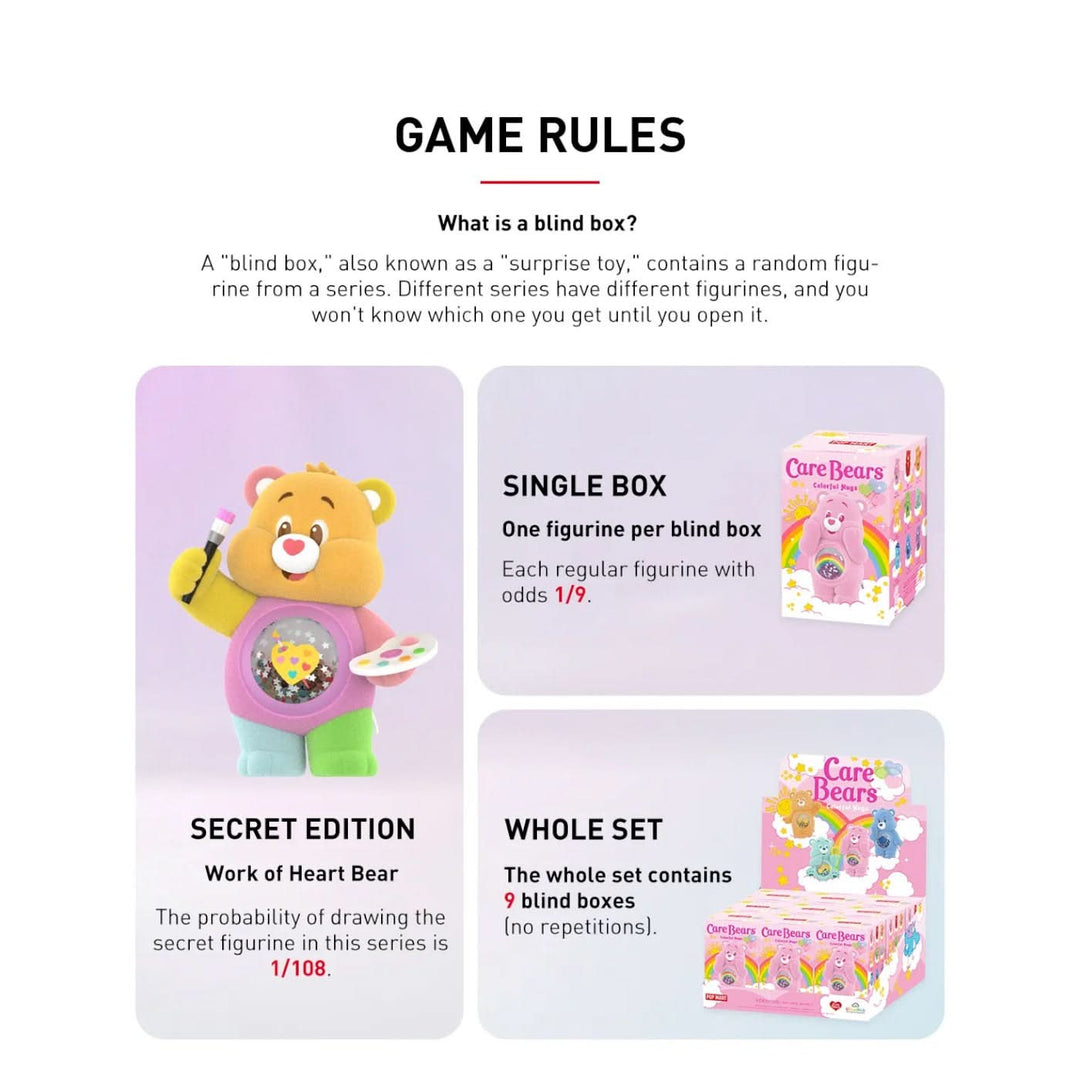 Pop Mart Care Bears Colorful Hugs Series Figures