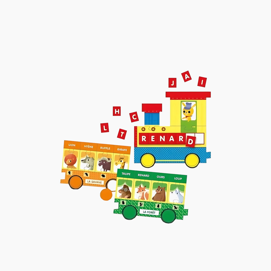 Lisciani Carotina Plus The Little Train of Animals Toy Figures - HUNA
