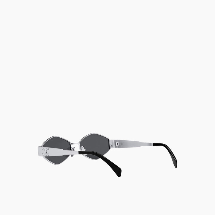 Celine Triomphe CL40254U shiny silver metal rectangle sunglasses