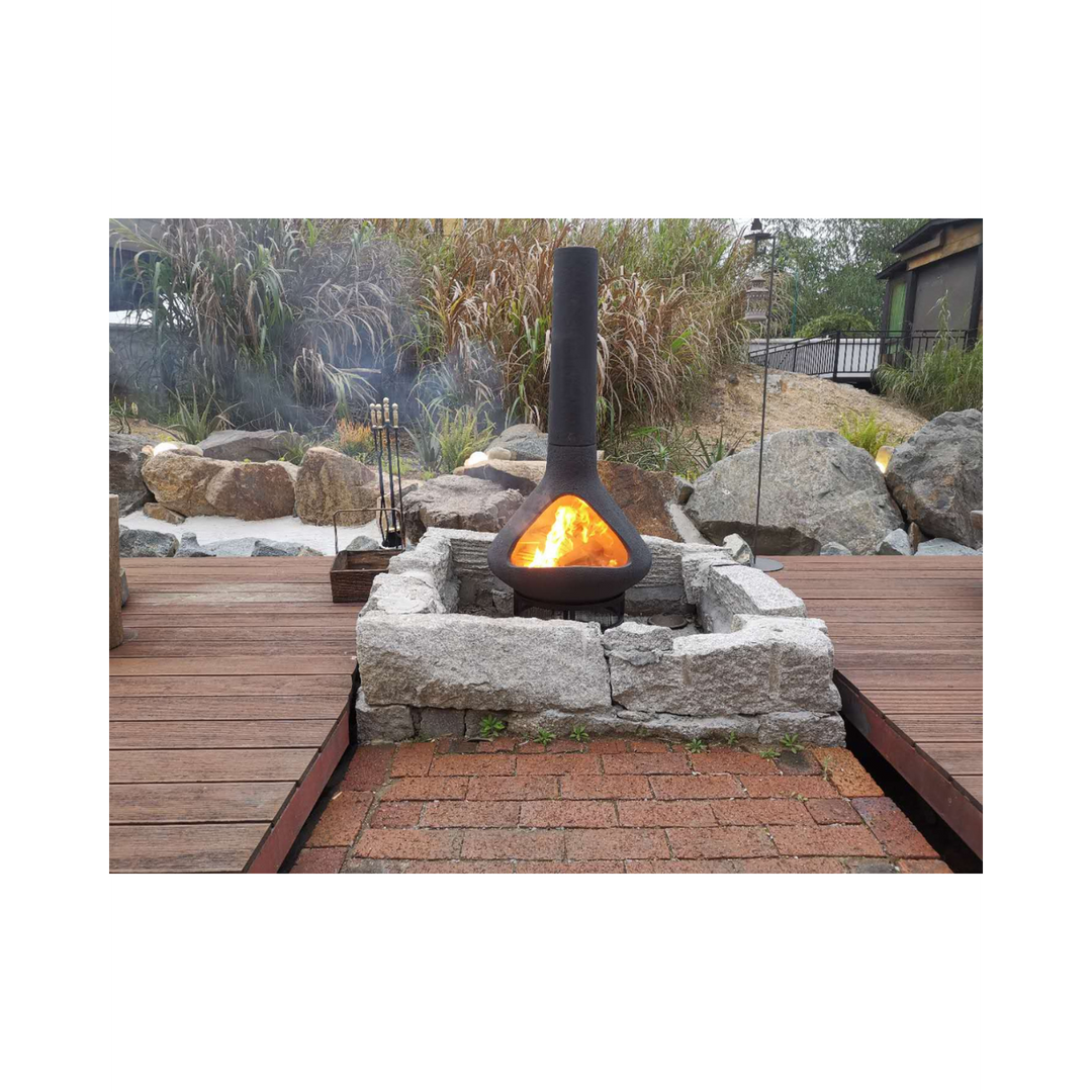 Ceramic Outdoor Chiminea Fire Pit | Garden Fireplace
