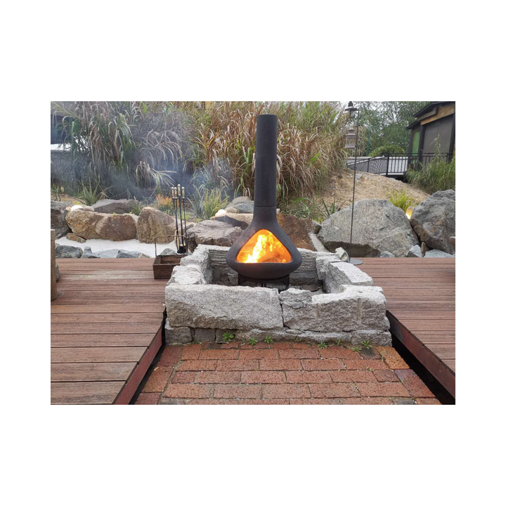 Ceramic Outdoor Chiminea Fire Pit | Garden Fireplace
