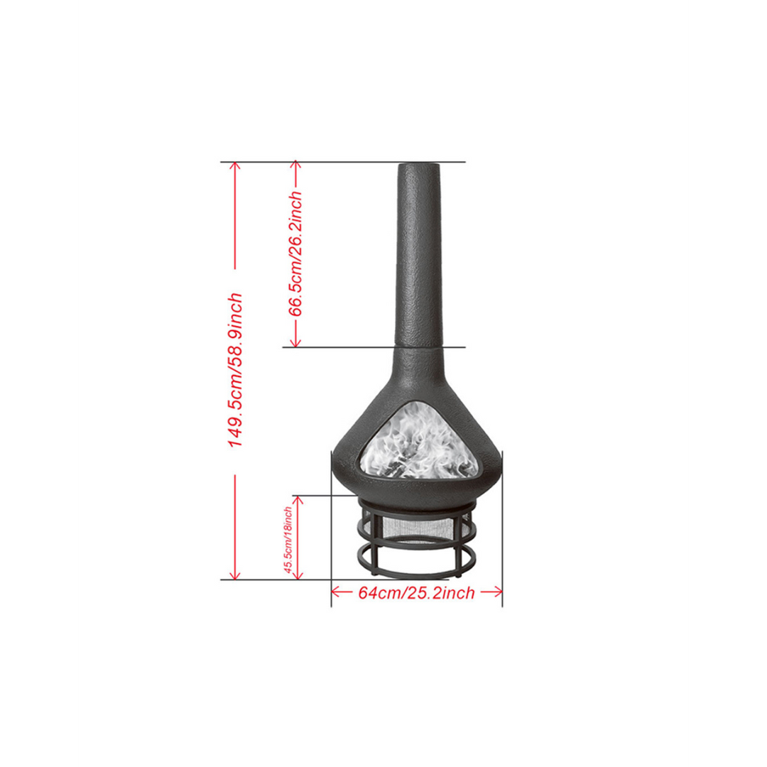 Ceramic Outdoor Chiminea Fire Pit | Garden Fireplace