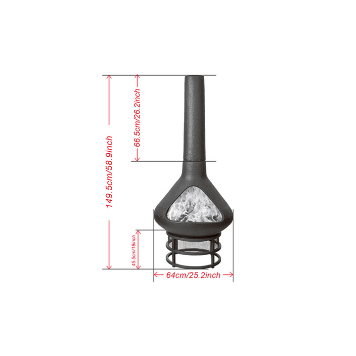 Ceramic Outdoor Chiminea Fire Pit | Garden Fireplace