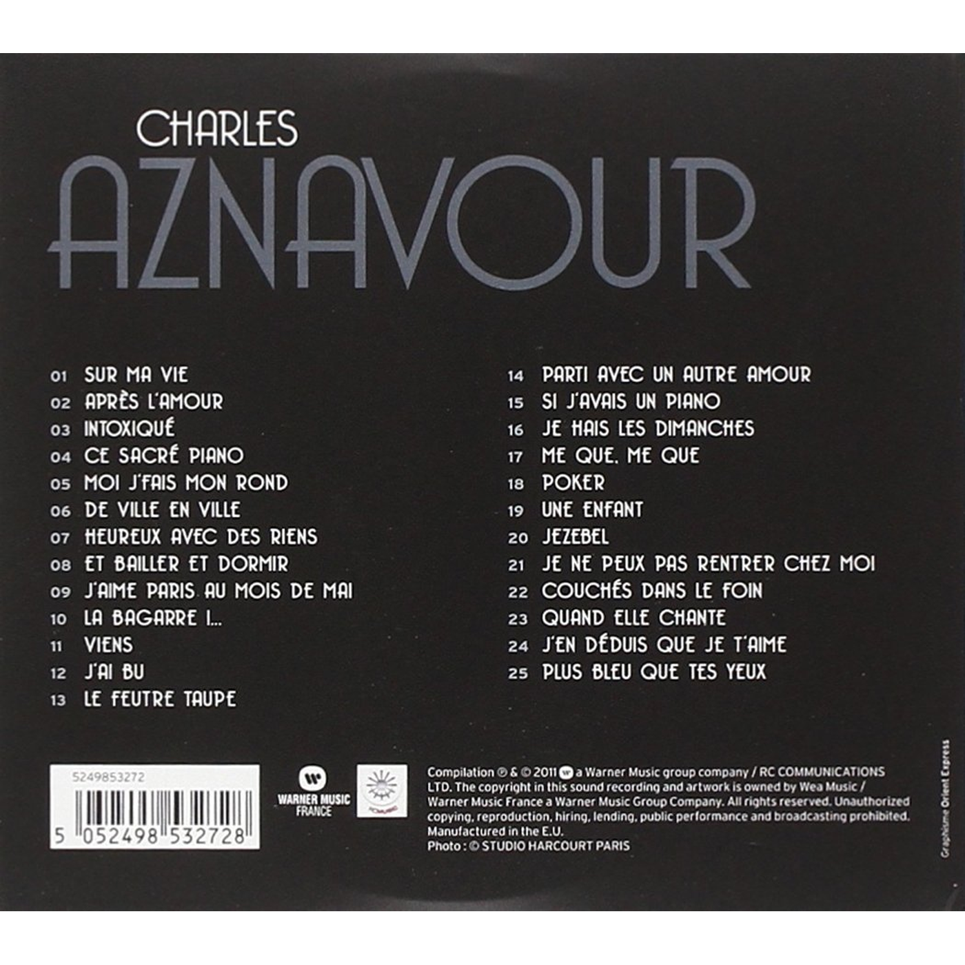 Charles Aznavour La Collection Harcourt Vinyl LP Charles Aznavour La Collection Harcourt Vinyl LP