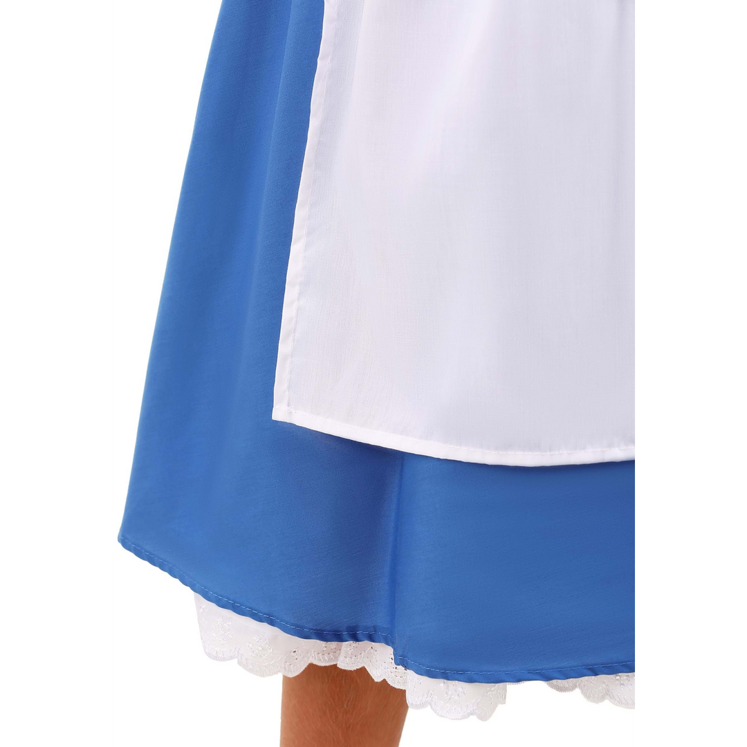 Child Alice costume set with blue dress and white apron