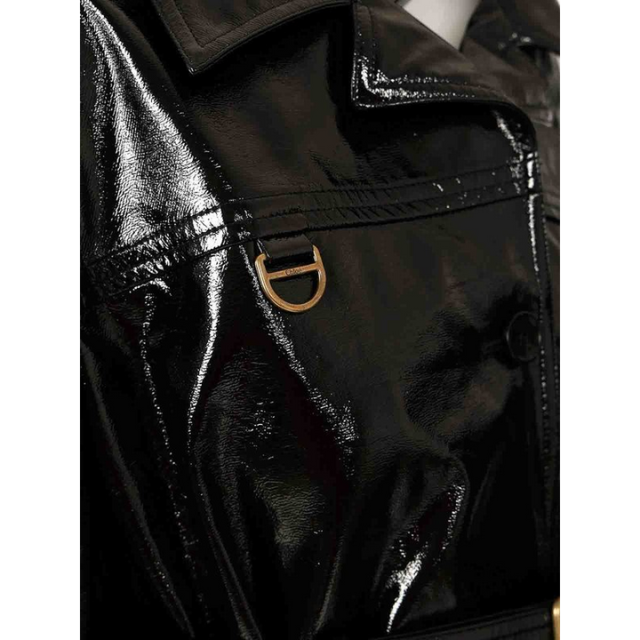Chloé Belted Patent Black Jacket