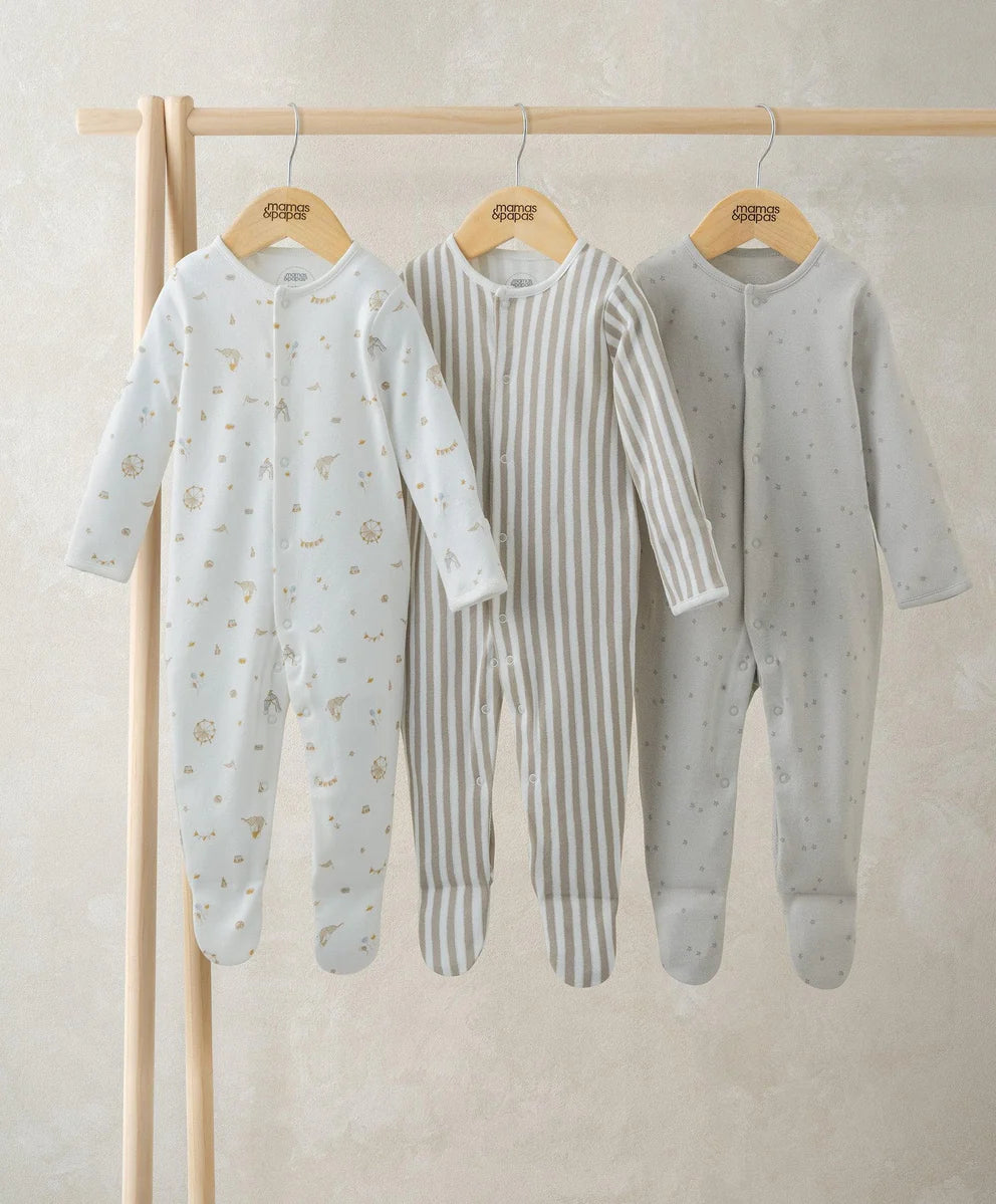 Mamas &amp; Papas Circus Sleepsuit – Pack of three