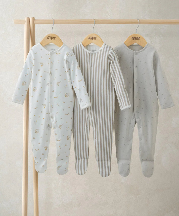 Mamas &amp; Papas Circus Sleepsuit – Pack of three
