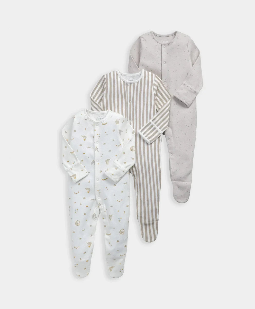Mamas &amp; Papas Circus Sleepsuit – Pack of three