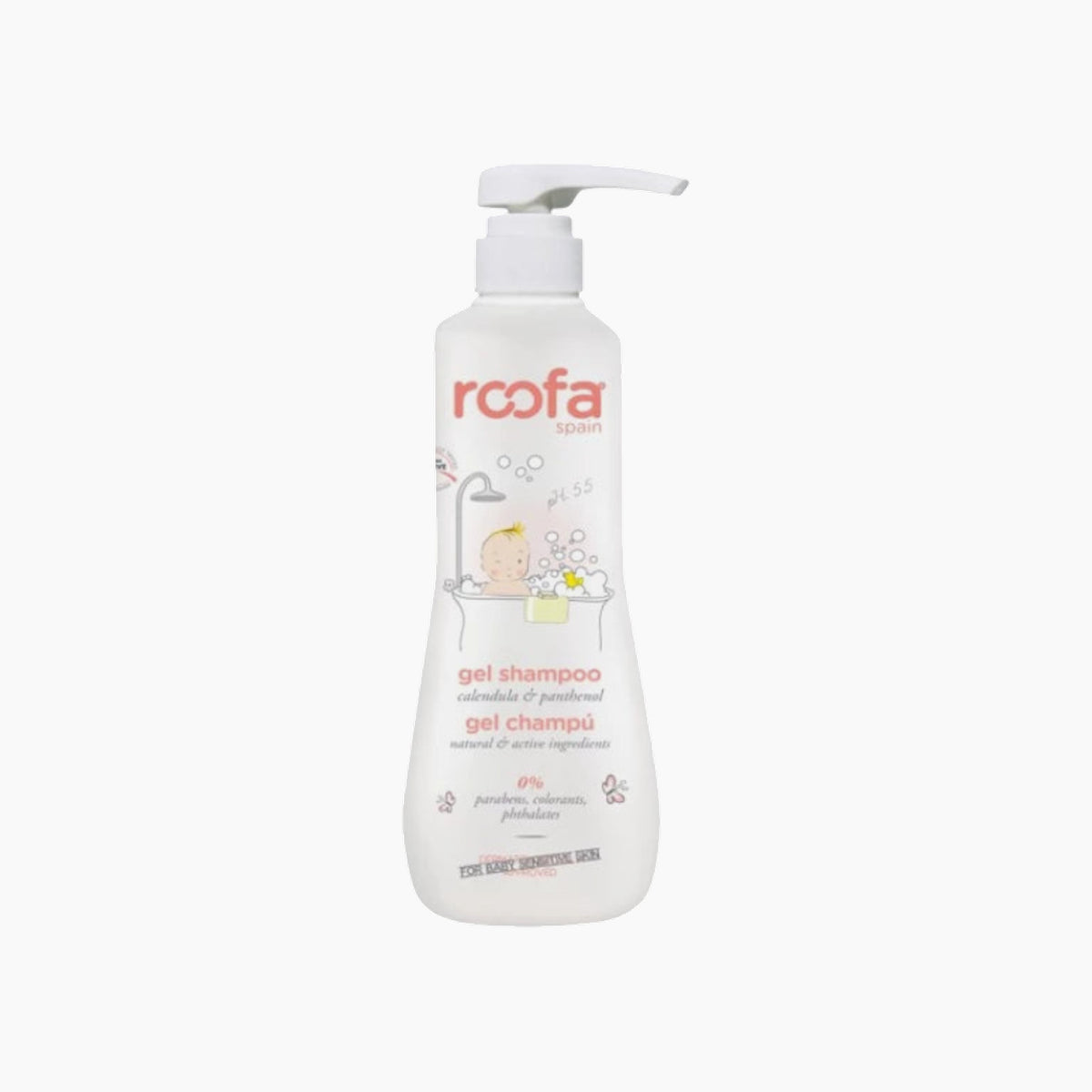 Roofa 500ml hair and body cleansing gel shampoo for sensitive skin