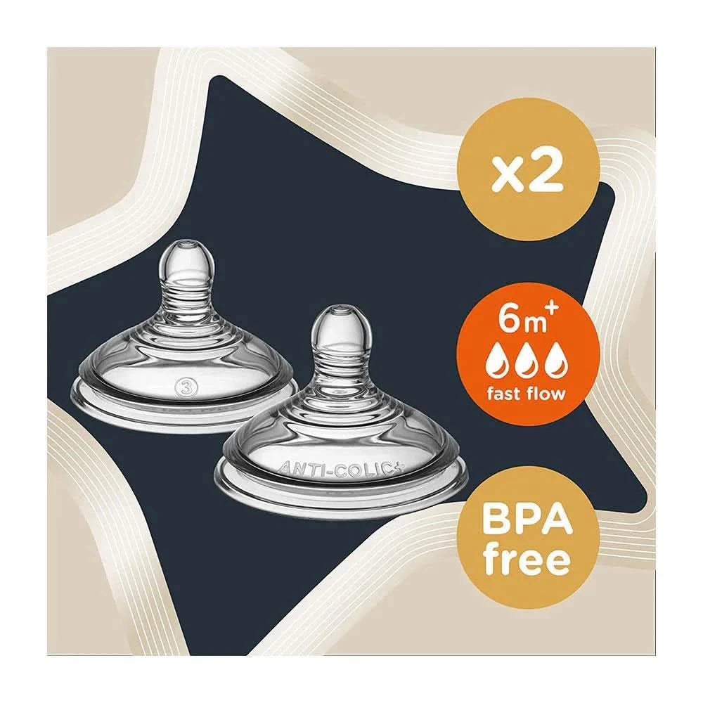 Tommee Tippee Advanced Anti-Colic Fast Flow teats, pack of 2