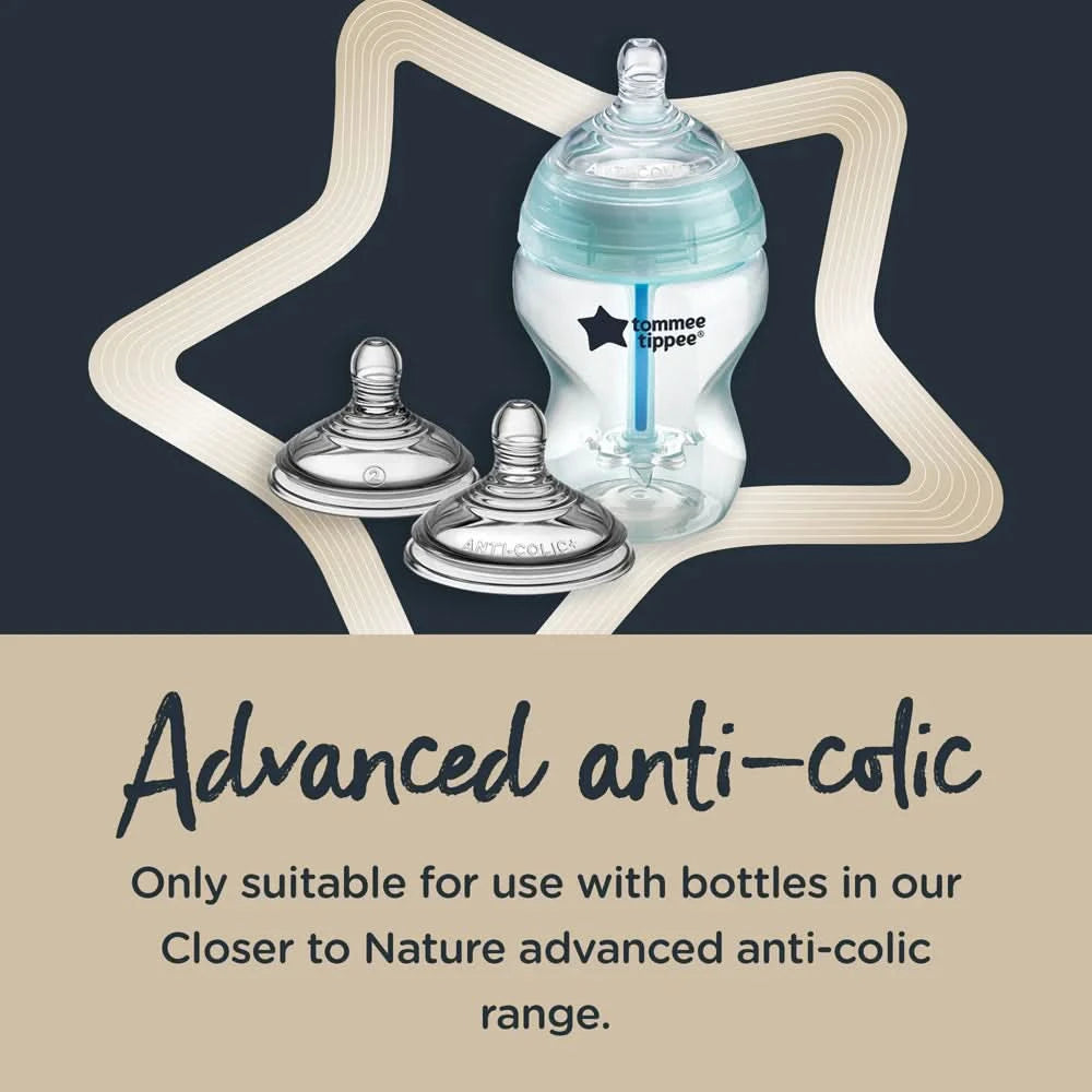Tommee Tippee Advanced Anti-Colic Fast Flow teats, pack of 2