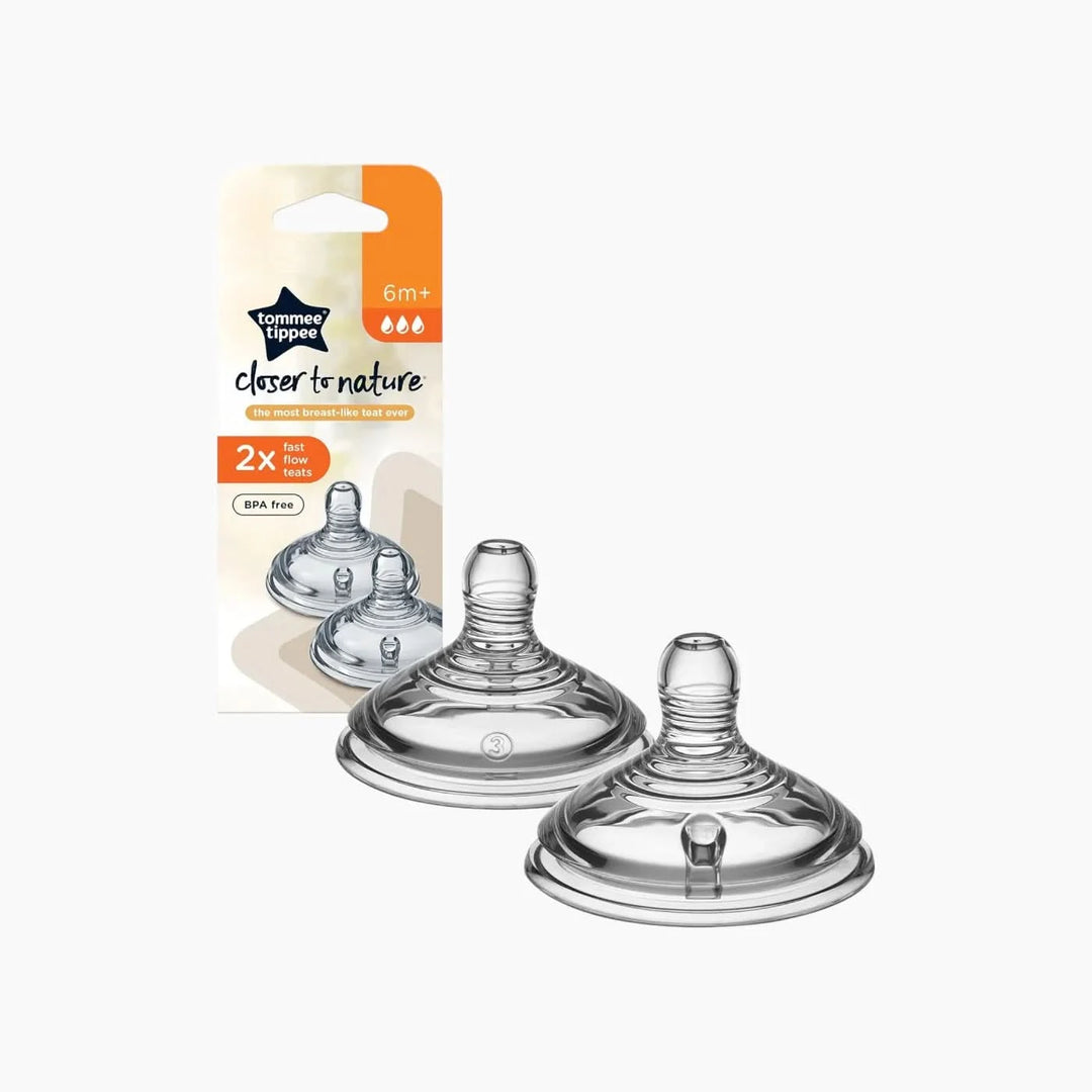Tommee Tippee Closer to Nature Slow Flow teats, pack of 2