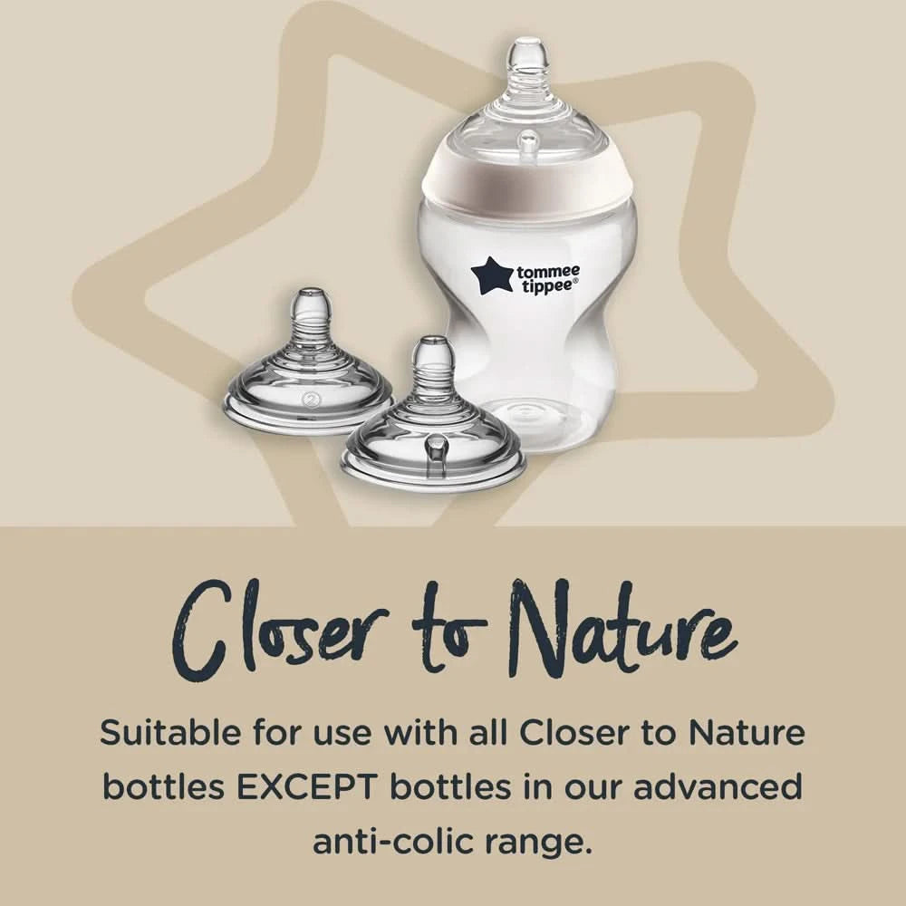 Tommee Tippee Closer to Nature Slow Flow teats, pack of 2