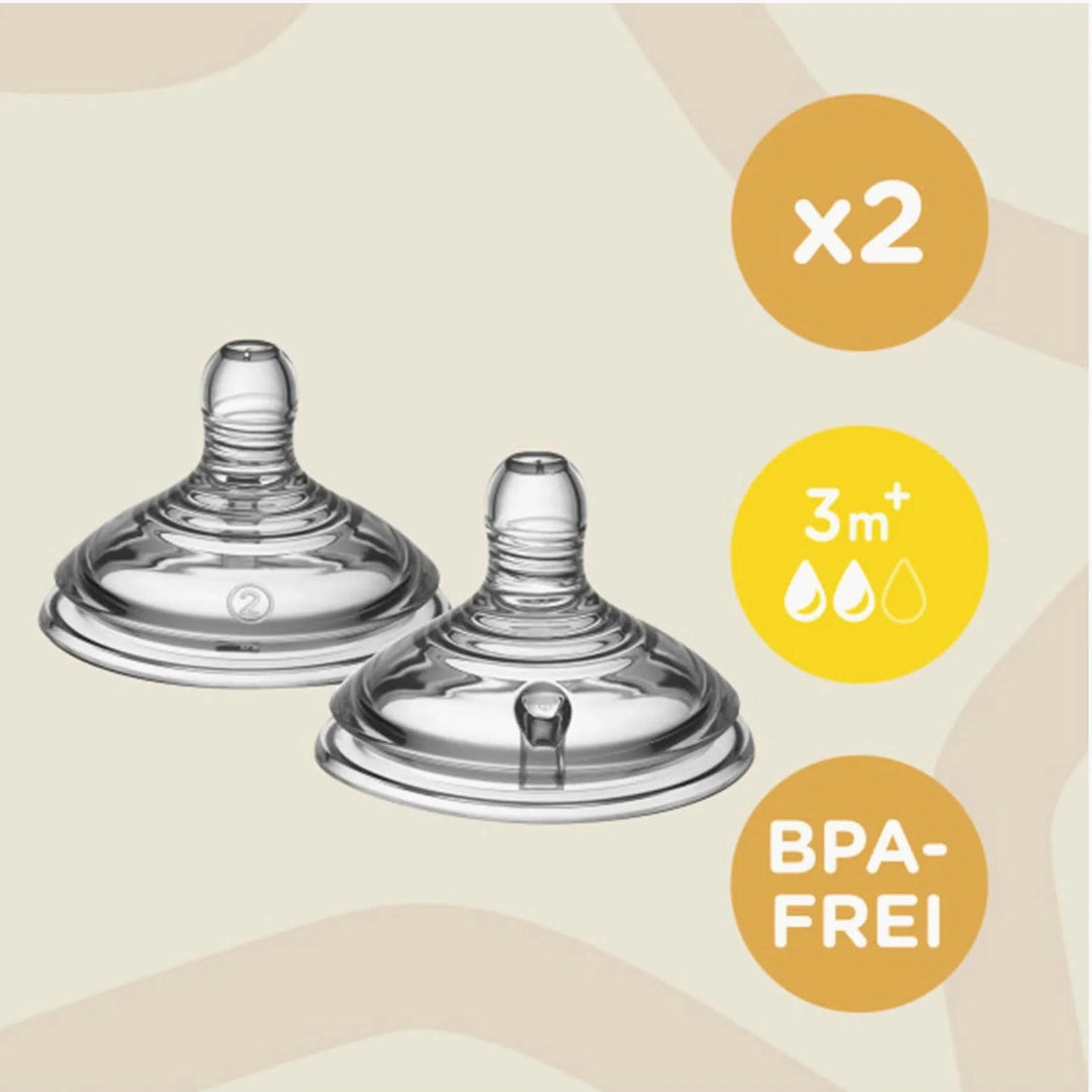 Tommee Tippee Closer to Nature Slow Flow teats, pack of 2