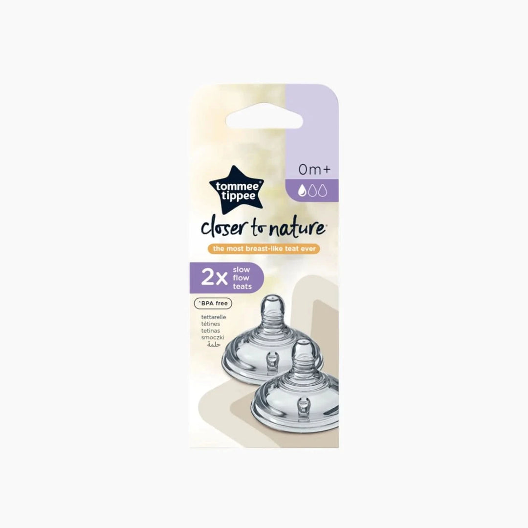 Tommee Tippee Closer to Nature slow flow silicone teats, pack of 2