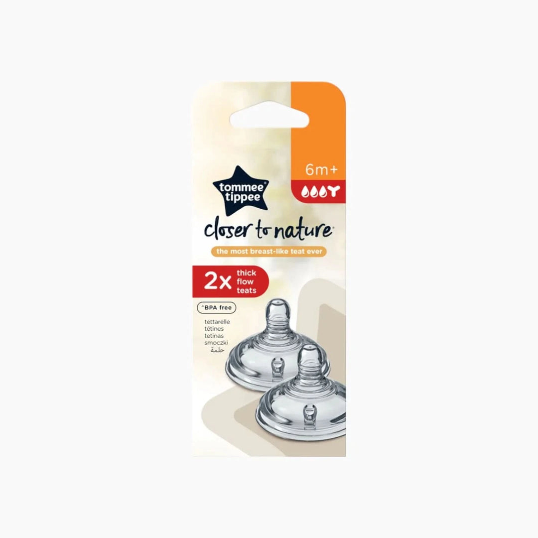 Tommee Tippee Closer to Nature Slow Flow teats, pack of 2