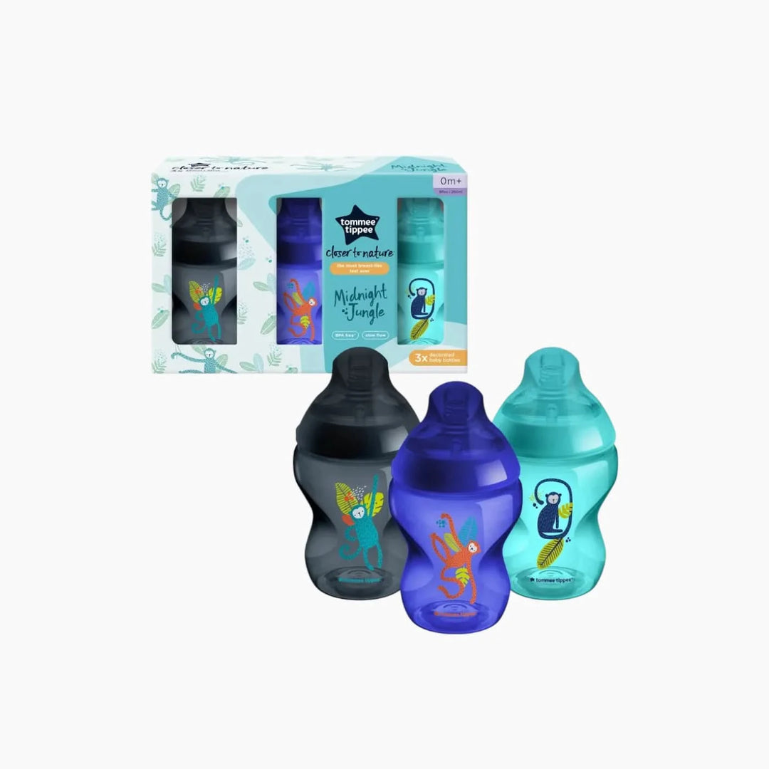 Tommee Tippee Closer To Nature 3 Midnight Jungle Baby Bottles