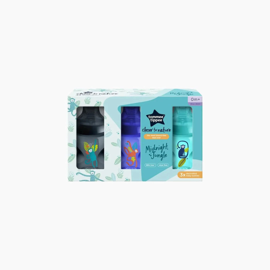 Tommee Tippee Closer To Nature 3 Midnight Jungle Baby Bottles