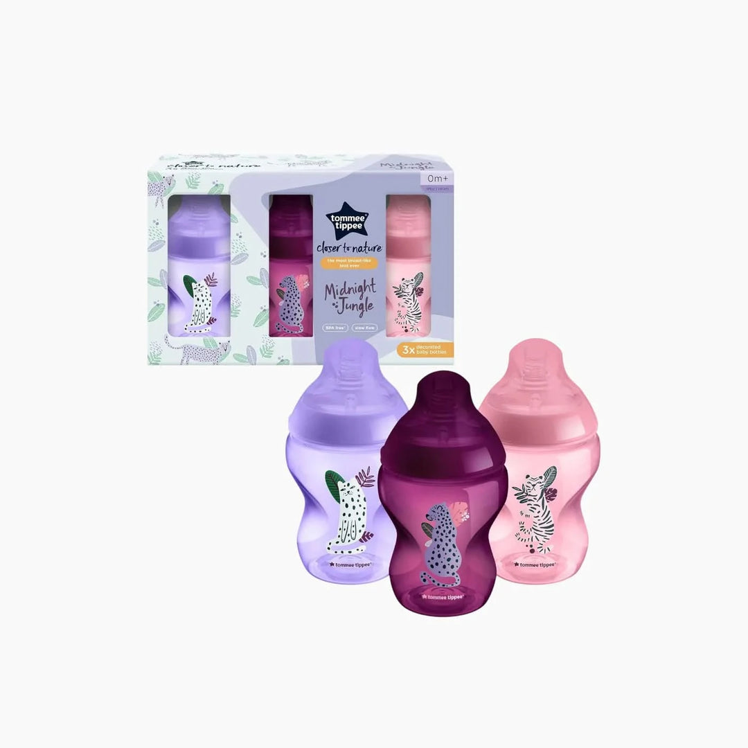 Tommee Tippee Closer To Nature 3 Midnight Jungle Baby Bottles
