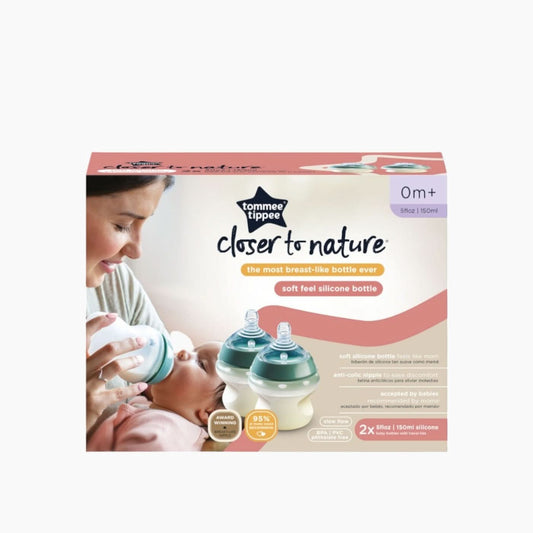 زجاجات سيليكون ناعمة الملمس من Closer To Nature، عبوة من قطعتين