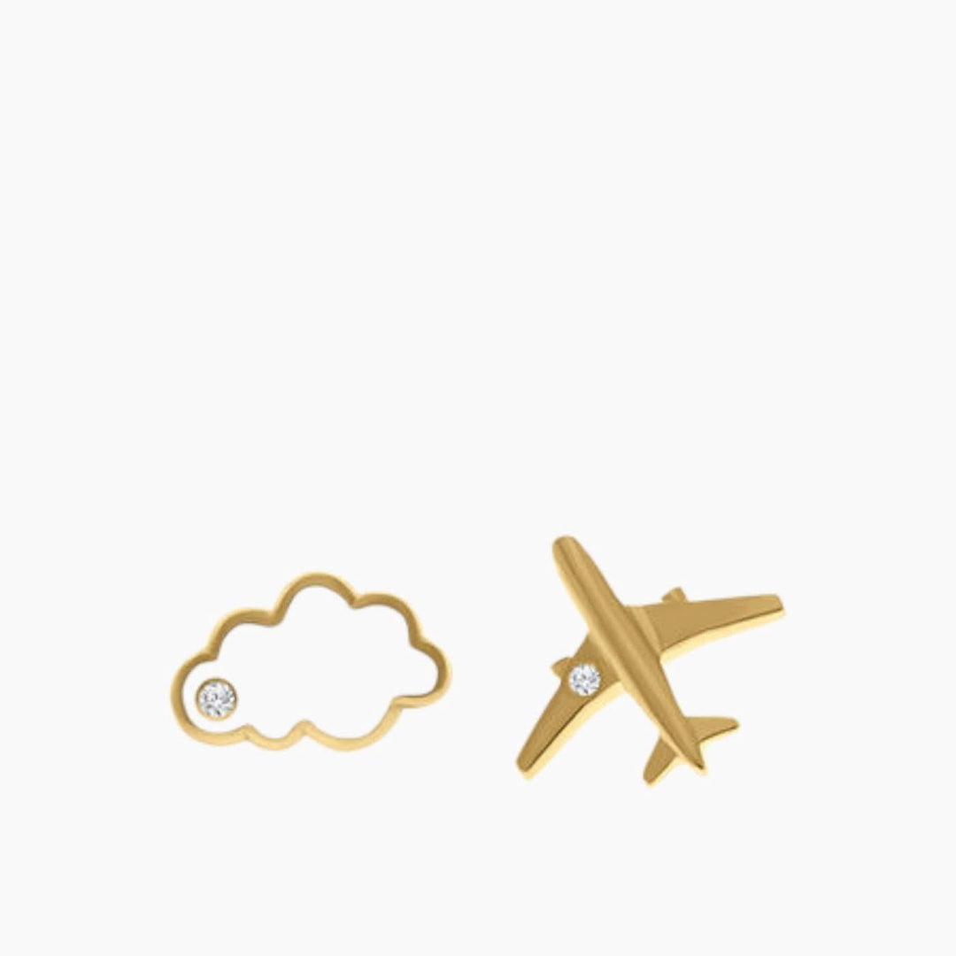 Baby Chic Fine Jewelry Cloud &amp; Plane Earrings - HUNA