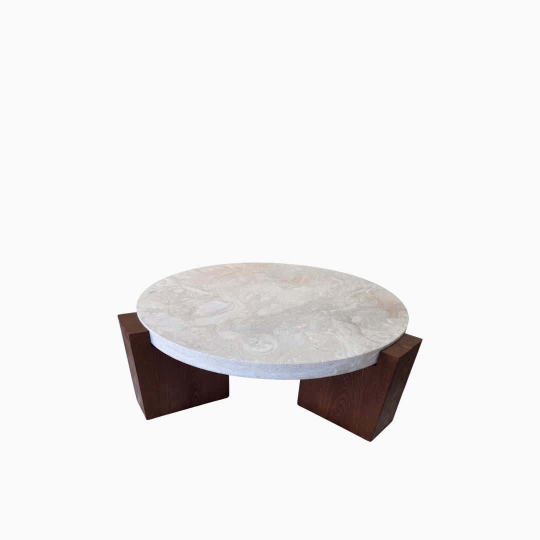Round White Marble Coffee Table