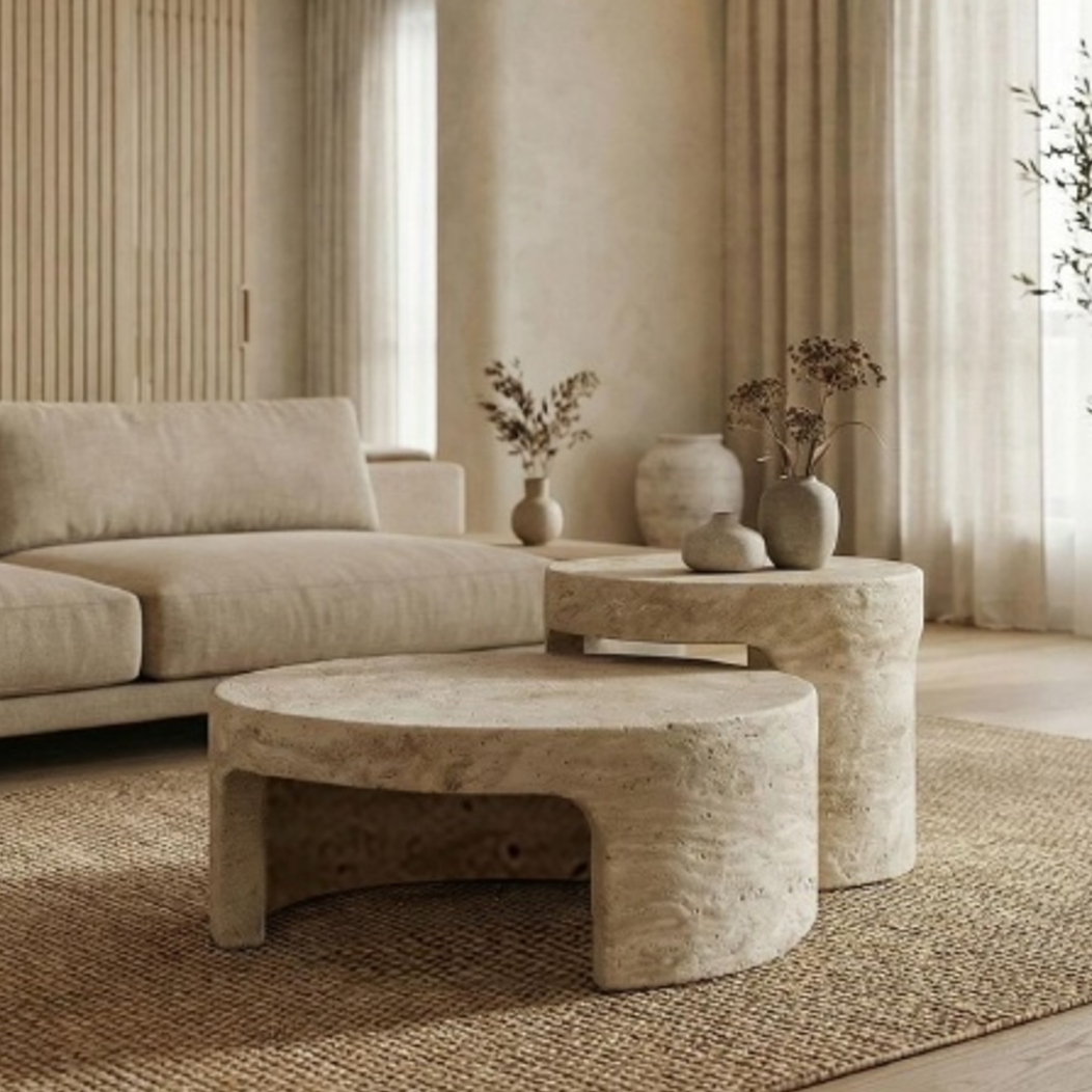 Nesting Pedestal Coffee Table Set (2pc)