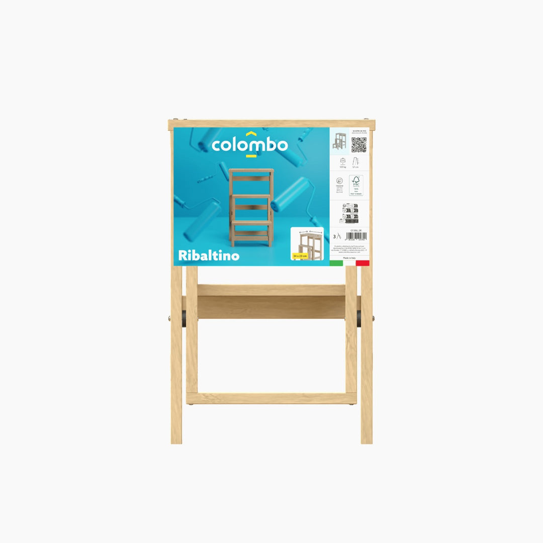 Colombo Ribaltino 3-Step Wooden Ladder