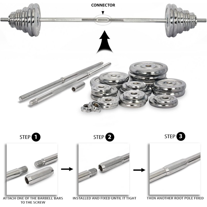 Complete Dani Chrome Iron Weight Set 50 kg