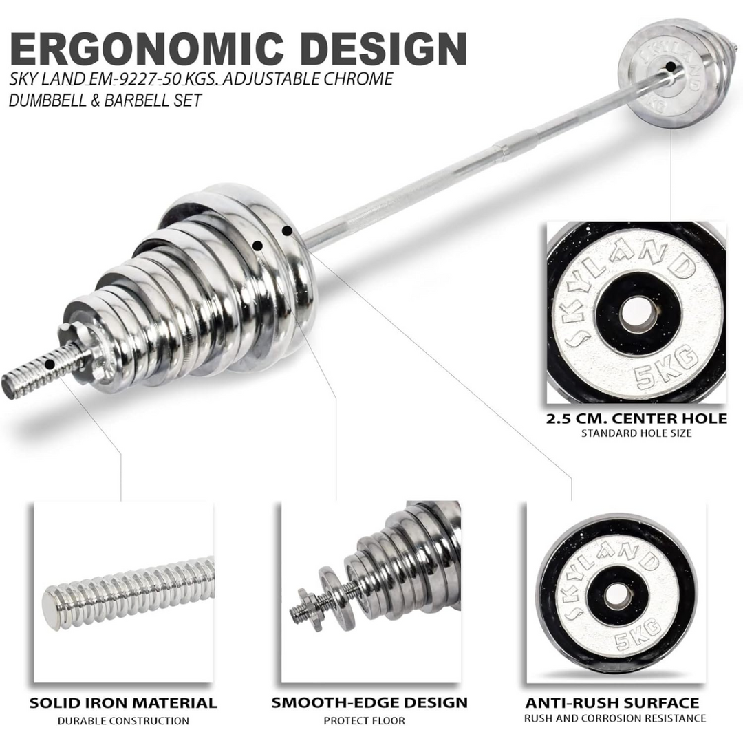 Complete Dani Chrome Iron Weight Set 50 kg