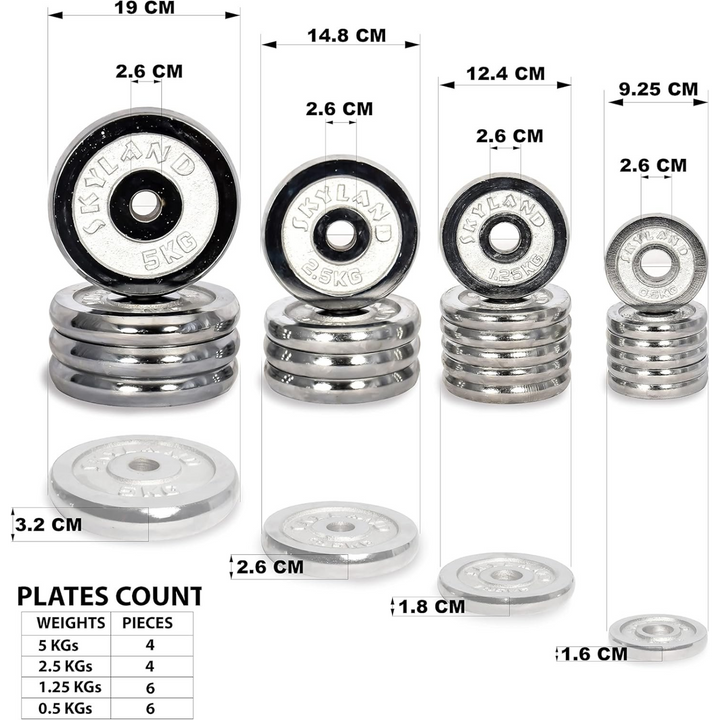 Complete Dani Chrome Iron Weight Set 50 kg
