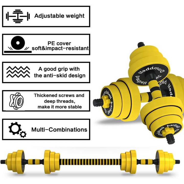 Complete Rubber-Coated Iron Weight Set