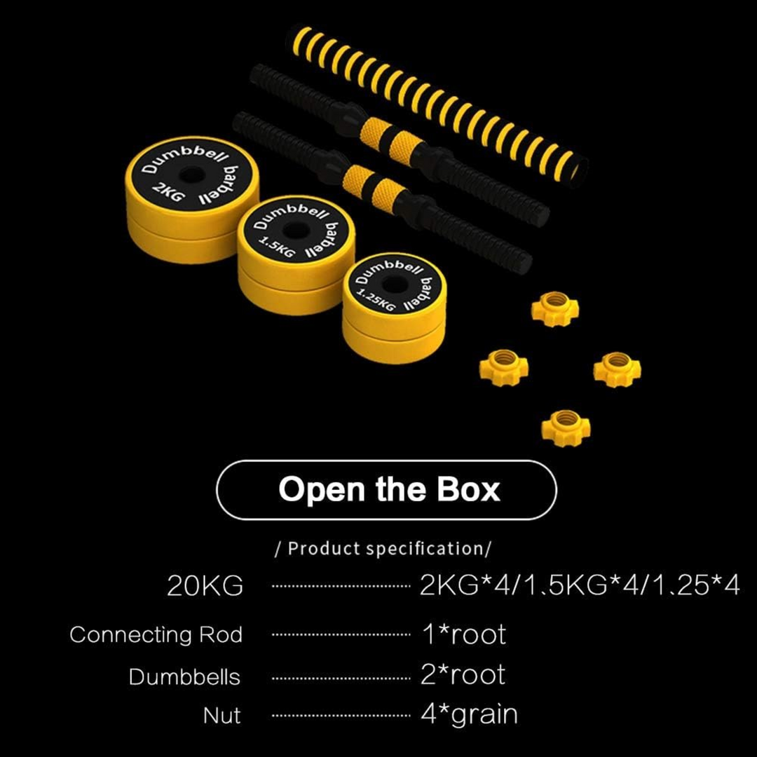 Complete Rubber-Coated Iron Weight Set