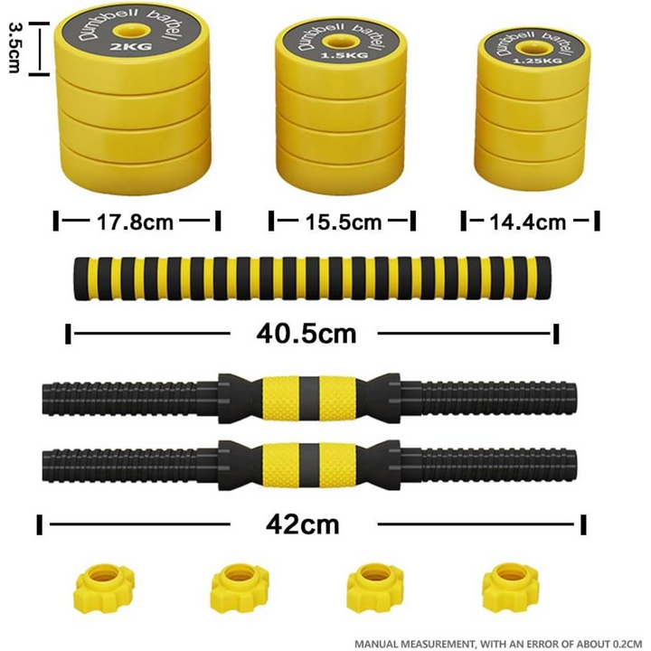 Complete Rubber-Coated Iron Weight Set